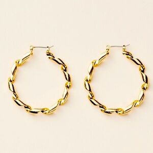 Kate Spade x Target Metal Ribbon Gold Hoop Earrings NWT